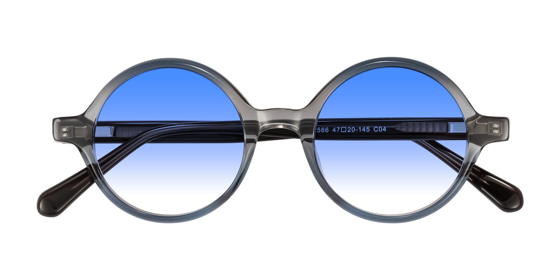 Folded Front of Serene in Faded Gray with Blue Gradient Lenses