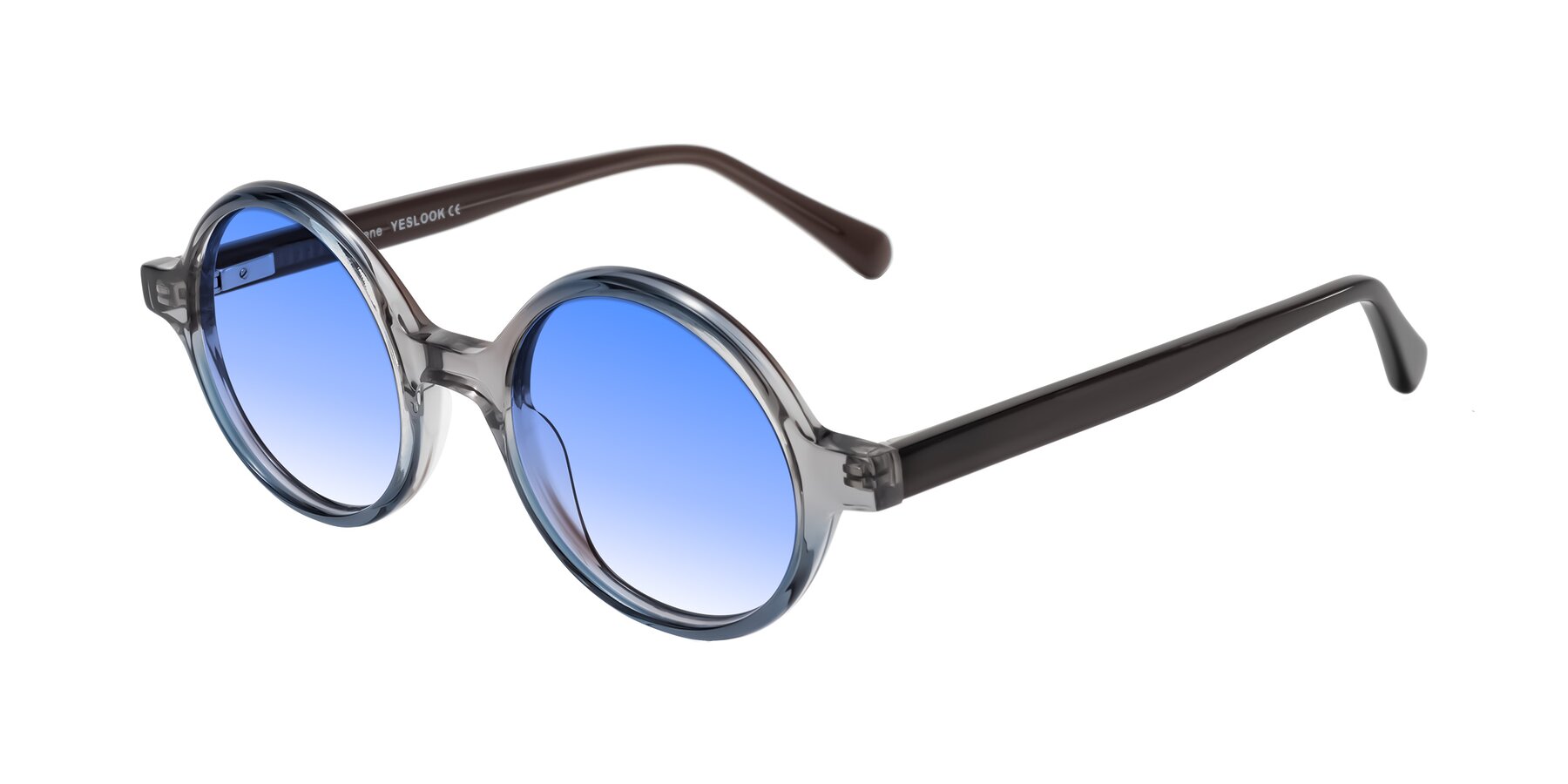 Angle of Serene in Faded Gray with Blue Gradient Lenses