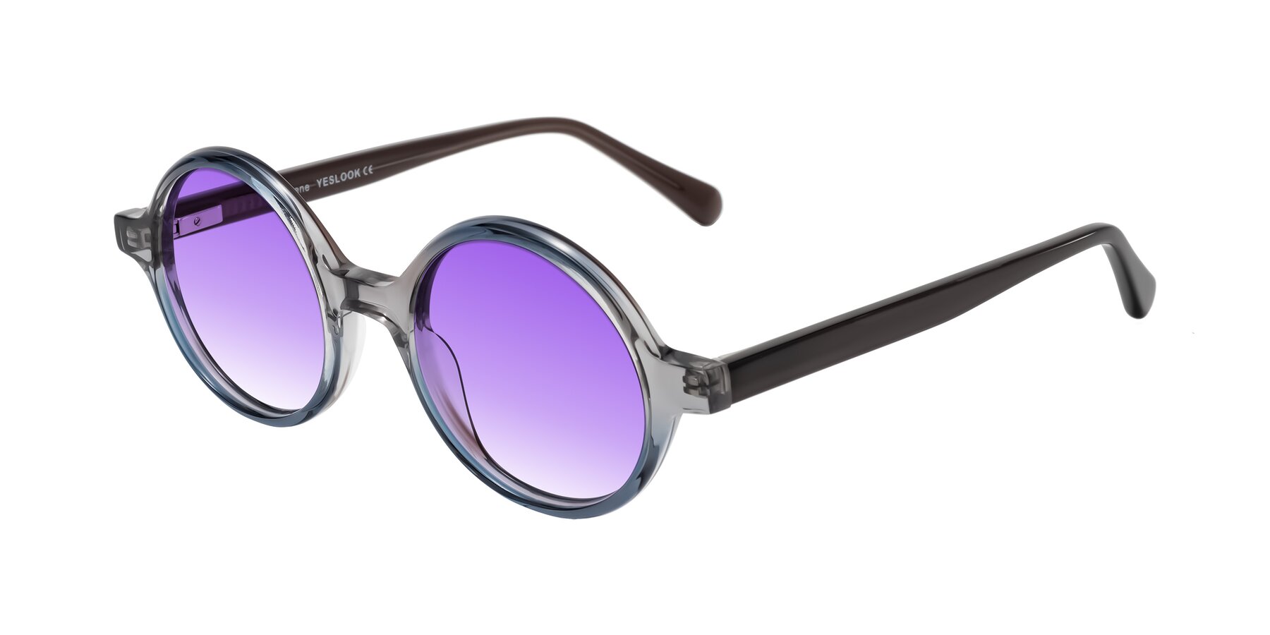 Angle of Serene in Faded Gray with Purple Gradient Lenses