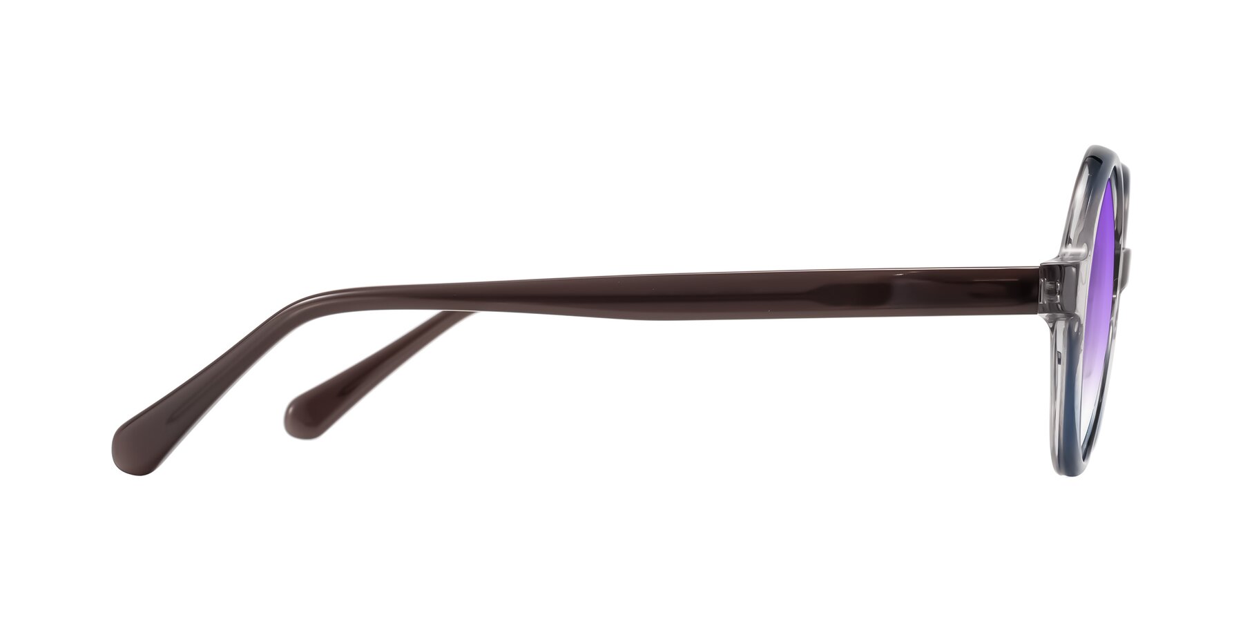 Side of Serene in Faded Gray with Purple Gradient Lenses