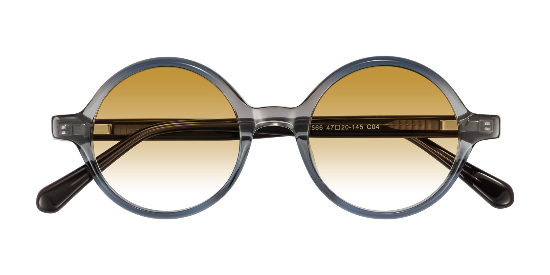 Folded Front of Serene in Faded Gray with Champagne Gradient Lenses