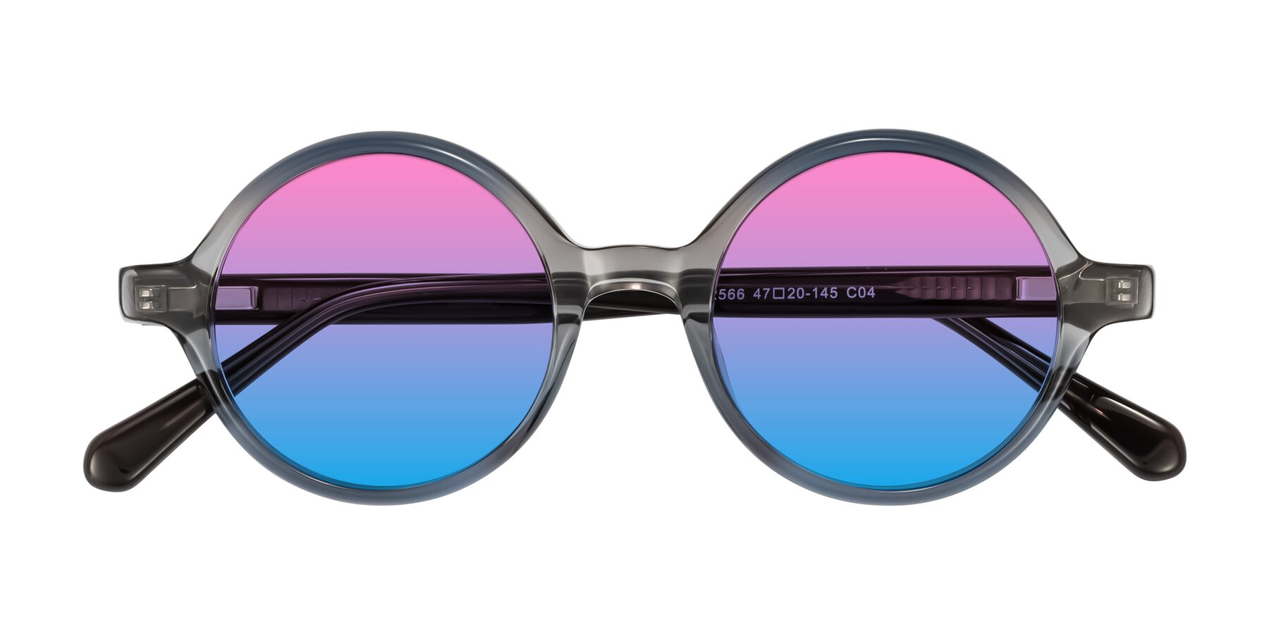 Folded Front of Serene in Faded Gray with Pink / Blue Gradient Lenses
