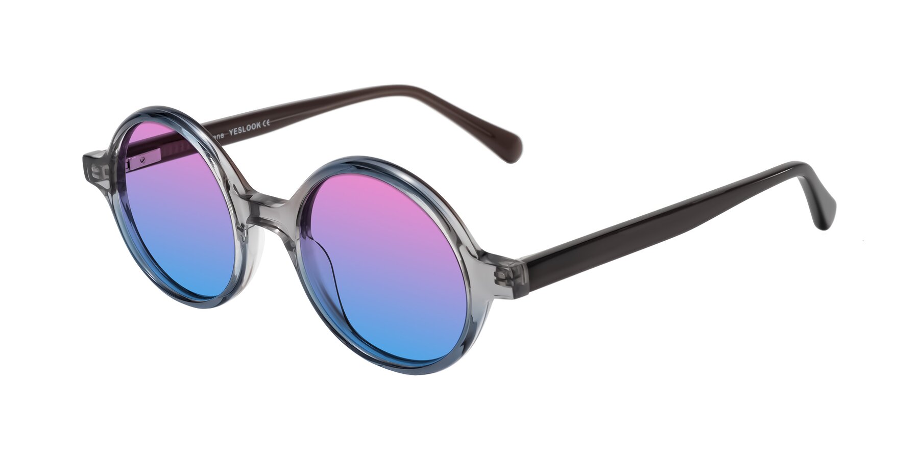 Angle of Serene in Faded Gray with Pink / Blue Gradient Lenses
