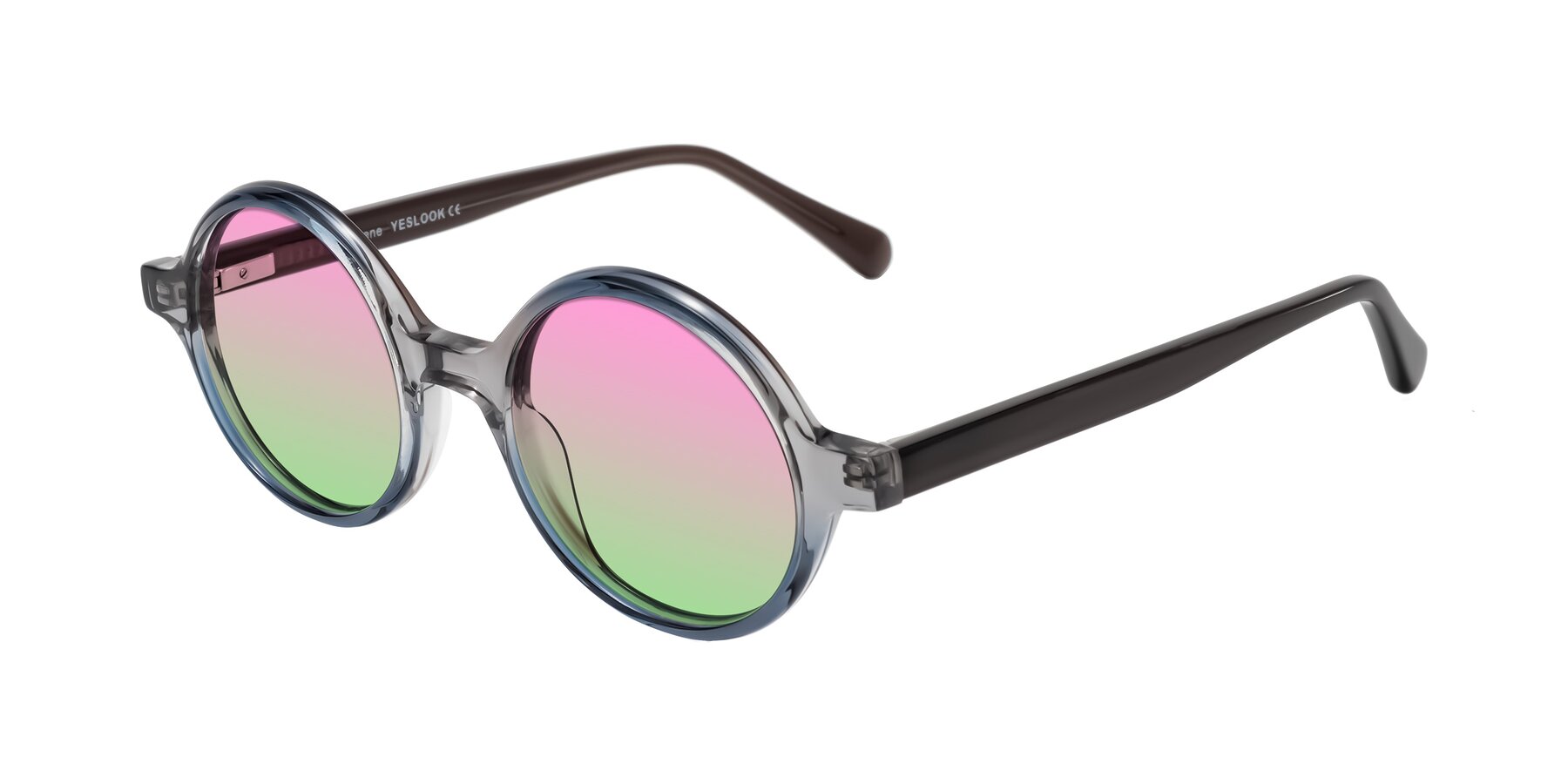 Angle of Serene in Faded Gray with Pink / Green Gradient Lenses