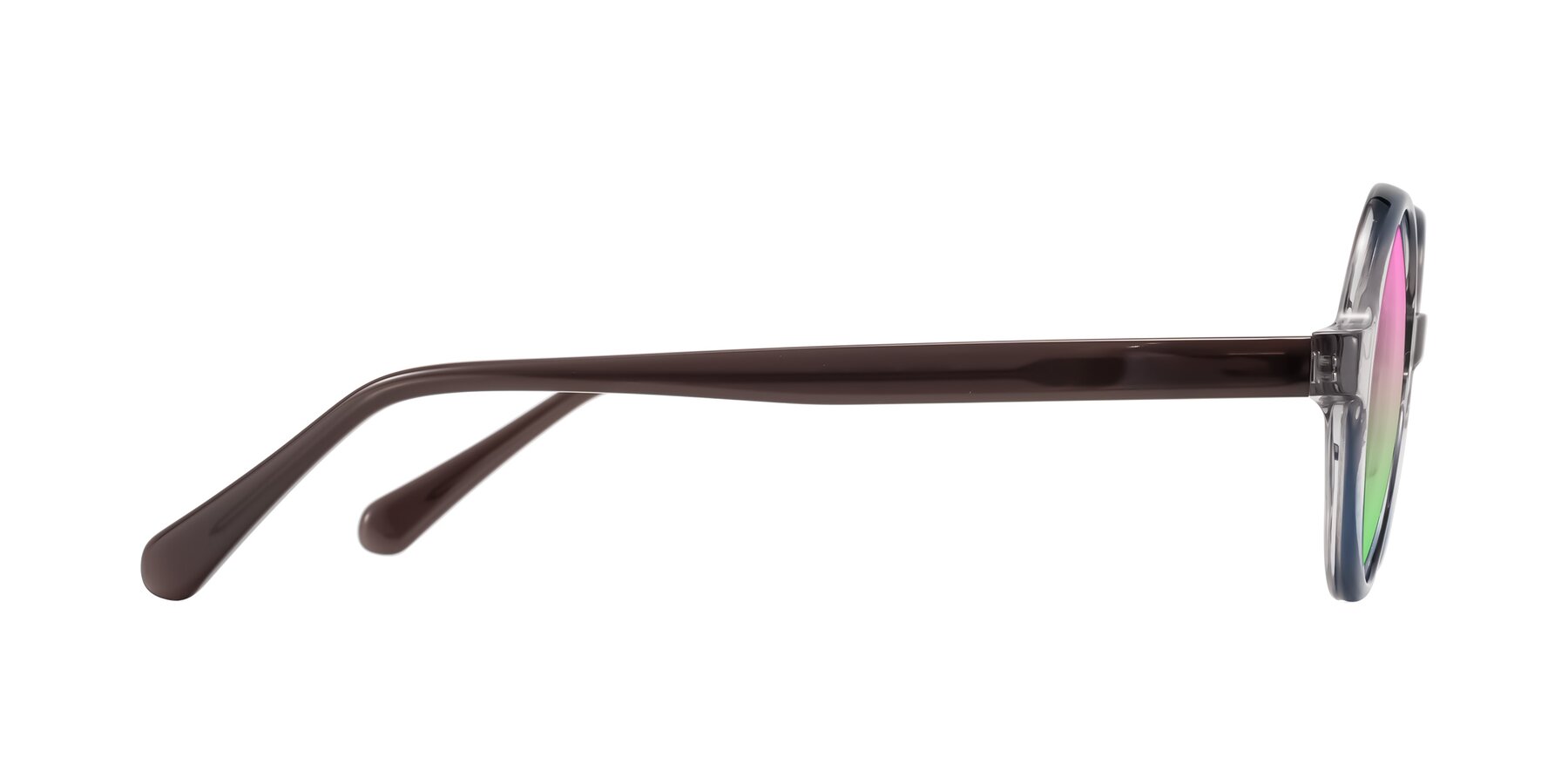 Side of Serene in Faded Gray with Pink / Green Gradient Lenses