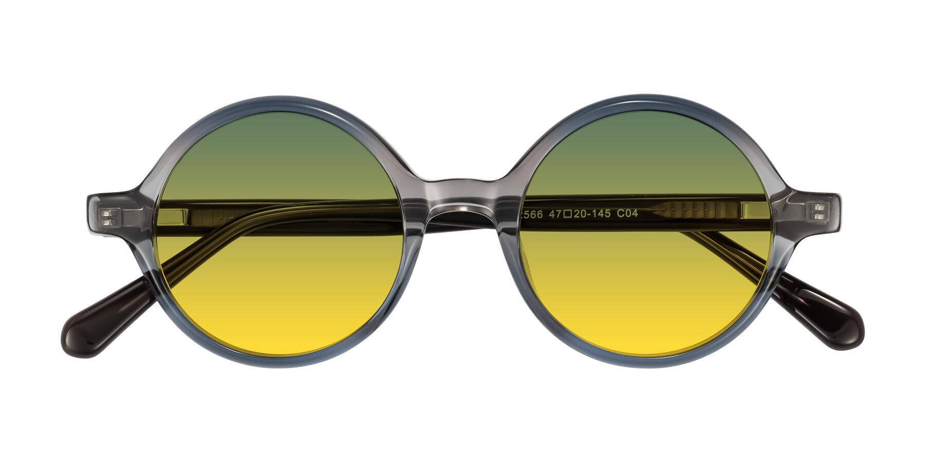 Folded Front of Serene in Faded Gray with Green / Yellow Gradient Lenses