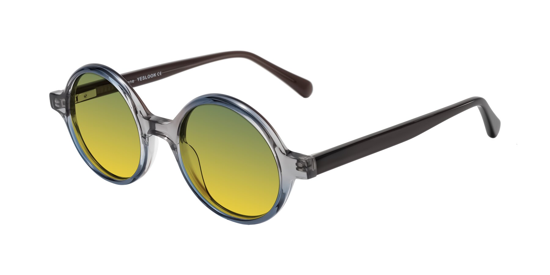 Angle of Serene in Faded Gray with Green / Yellow Gradient Lenses