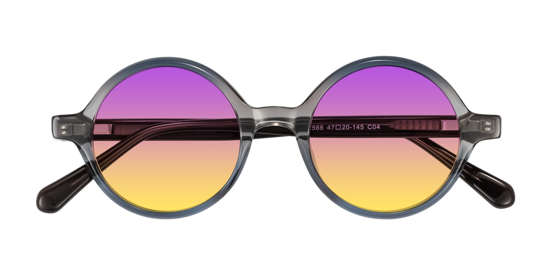 Folded Front of Serene in Faded Gray with Purple / Yellow Gradient Lenses