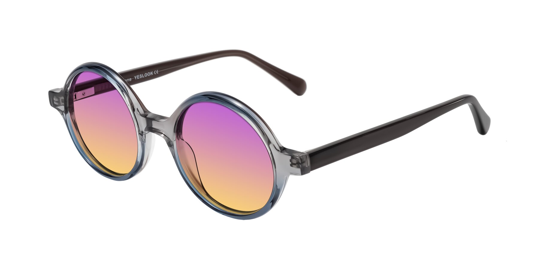 Angle of Serene in Faded Gray with Purple / Yellow Gradient Lenses