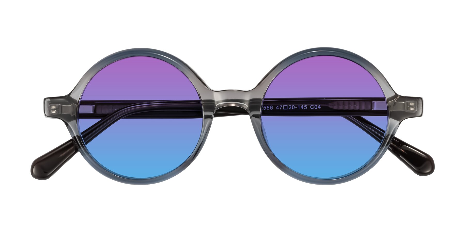 Folded Front of Serene in Faded Gray with Purple / Blue Gradient Lenses