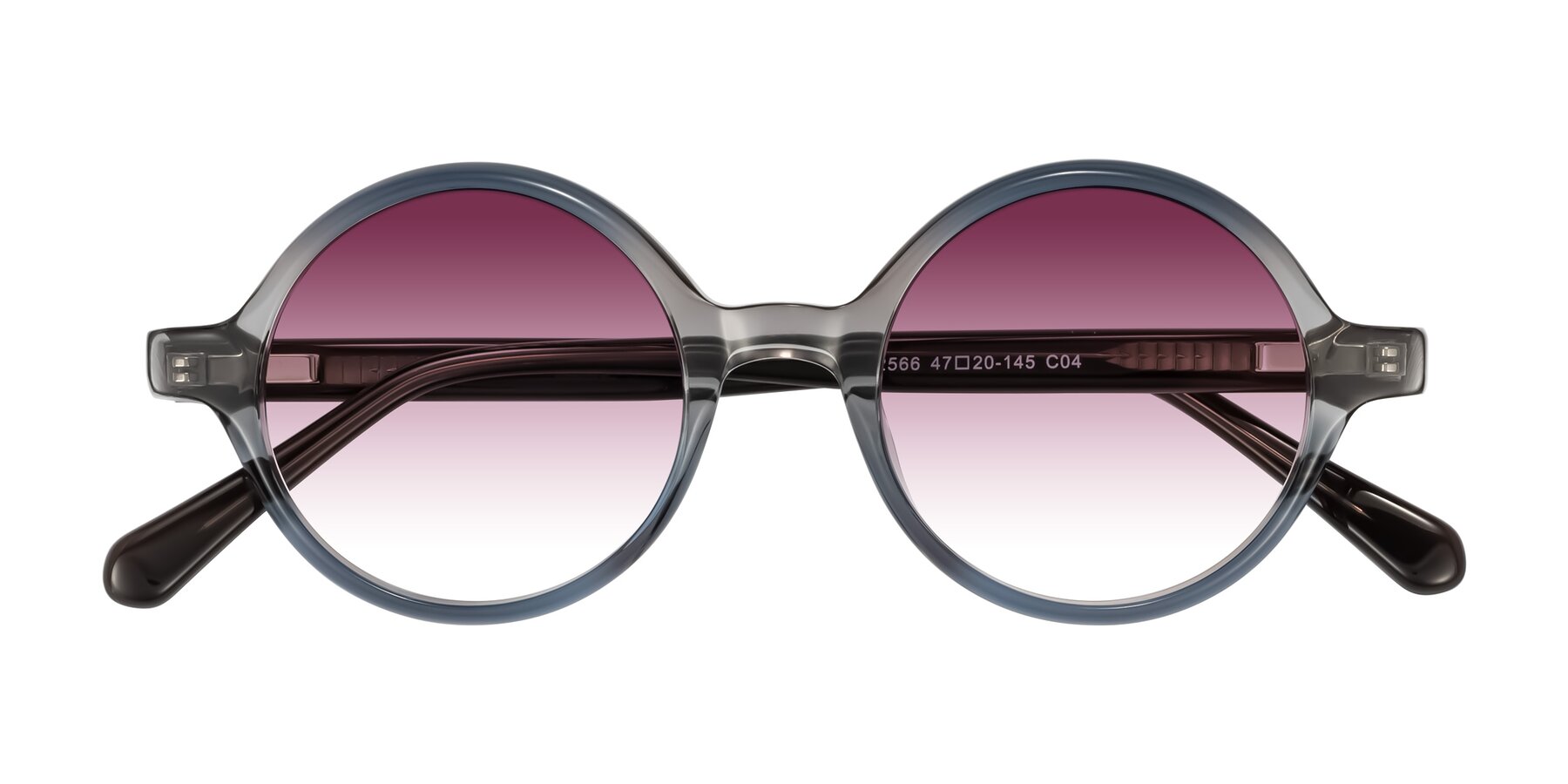 Folded Front of Serene in Faded Gray with Wine Gradient Lenses