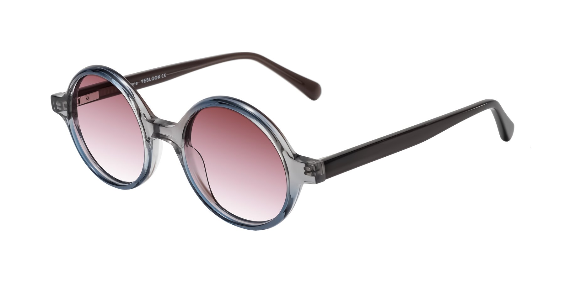 Angle of Serene in Faded Gray with Garnet Gradient Lenses
