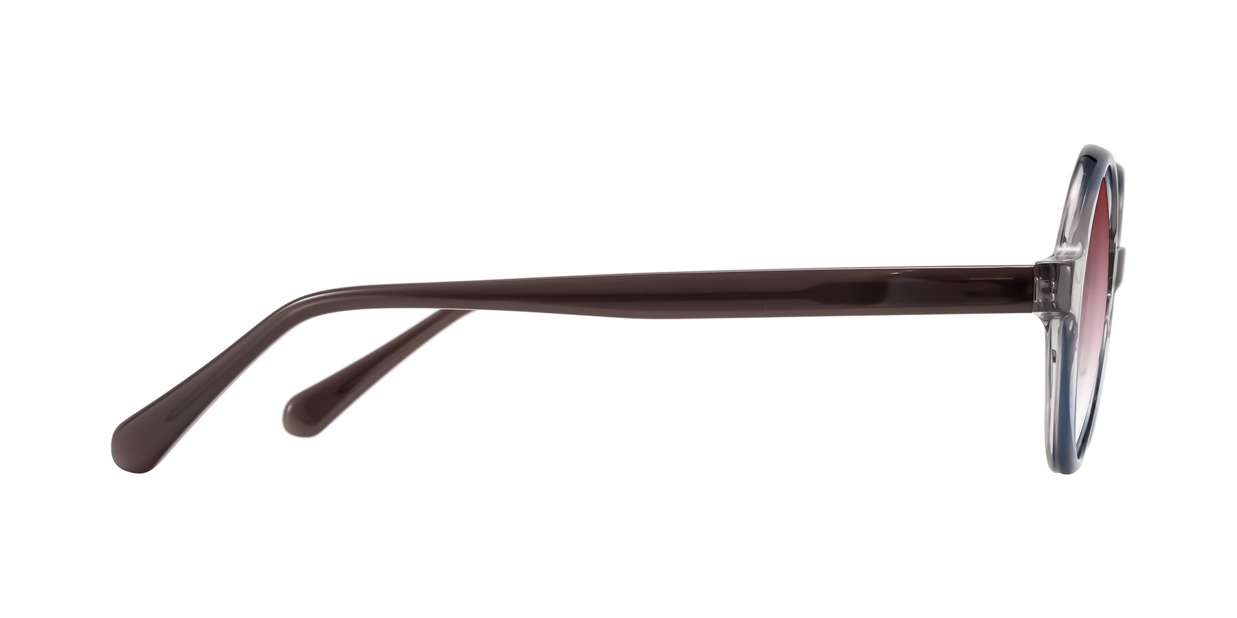 Side of Serene in Faded Gray with Garnet Gradient Lenses