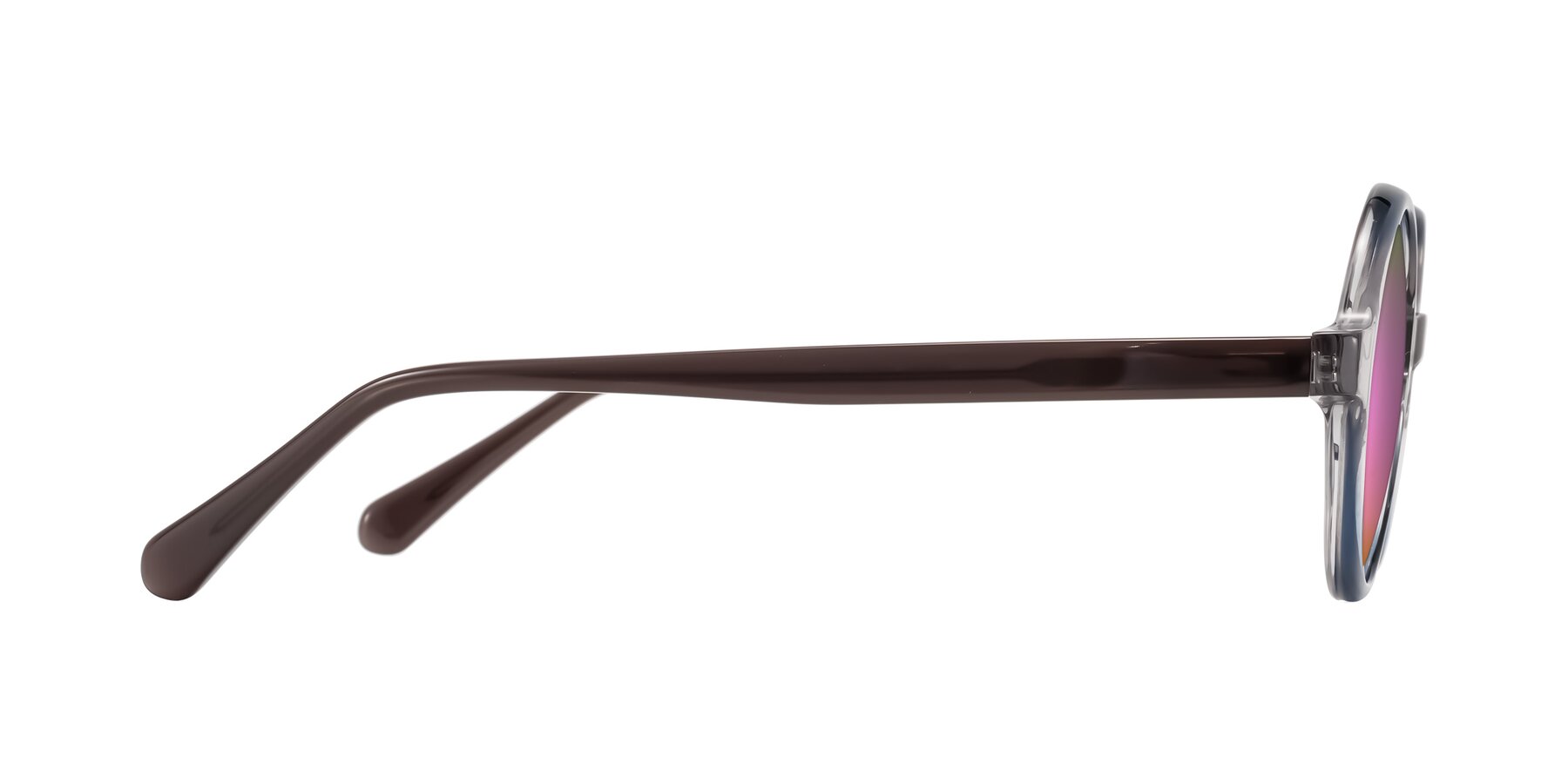 Side of Serene in Faded Gray with Pink Mirrored Lenses