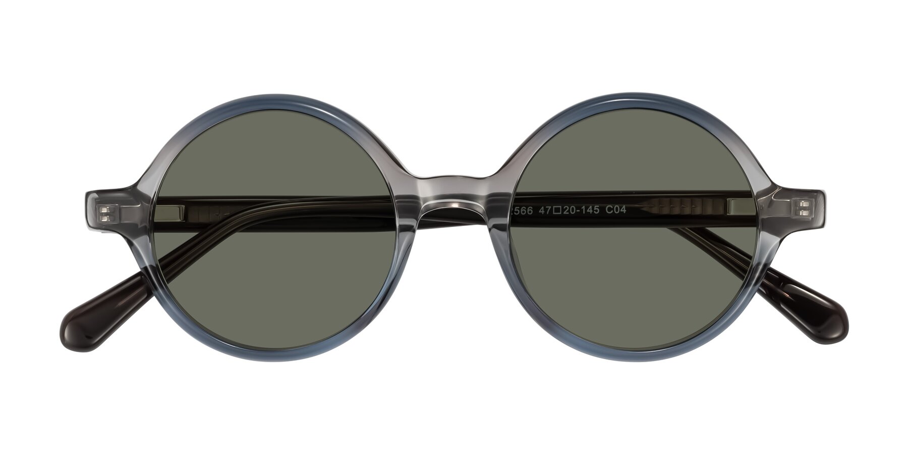 Folded Front of Serene in Faded Gray with Gray Polarized Lenses