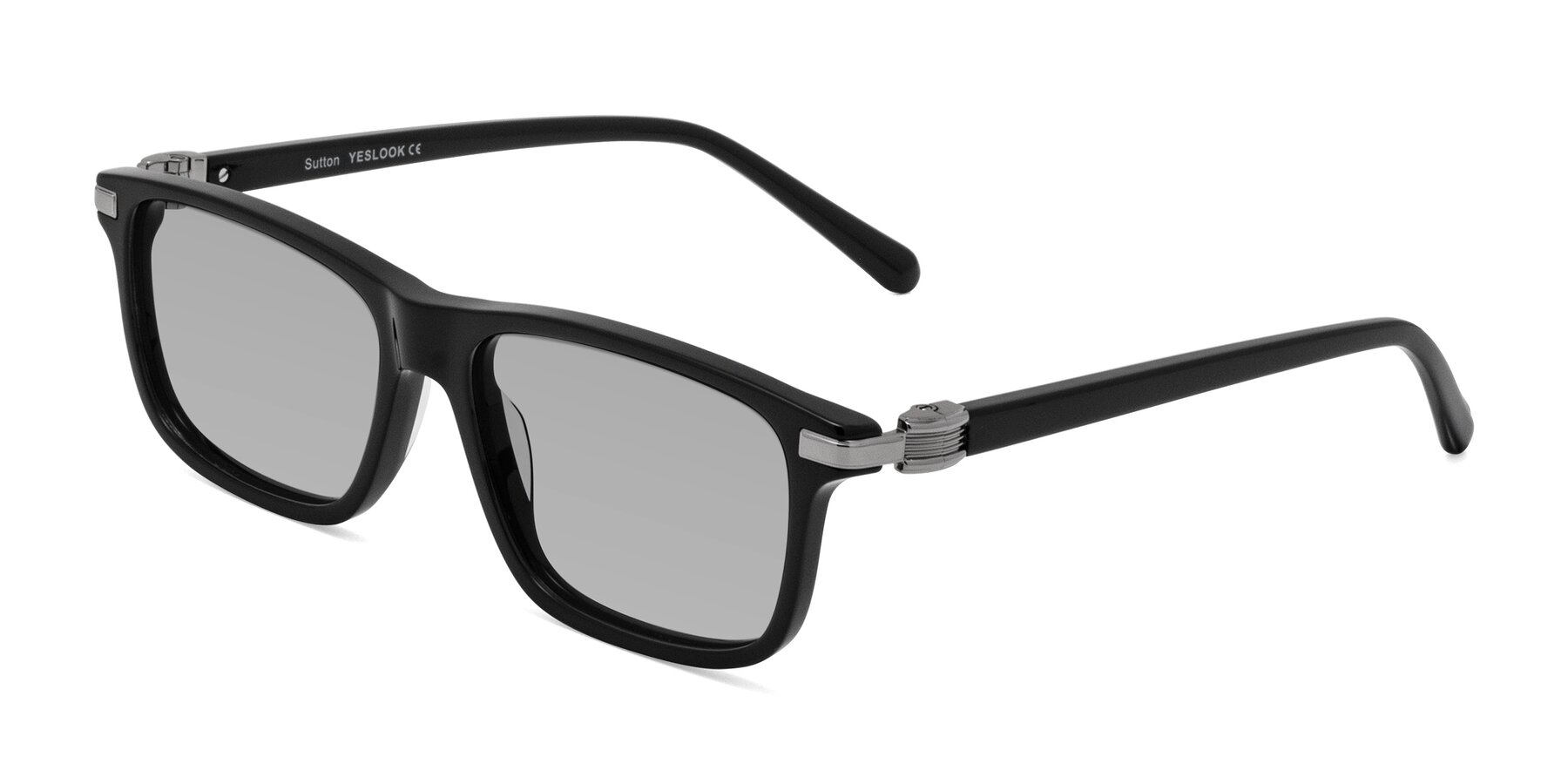 Angle of Sutton in Black with Light Gray Tinted Lenses