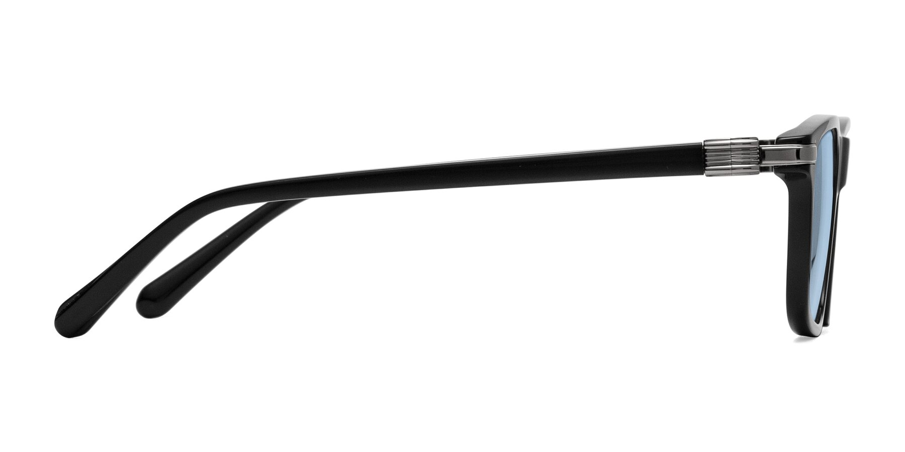 Side of Sutton in Black with Light Blue Tinted Lenses