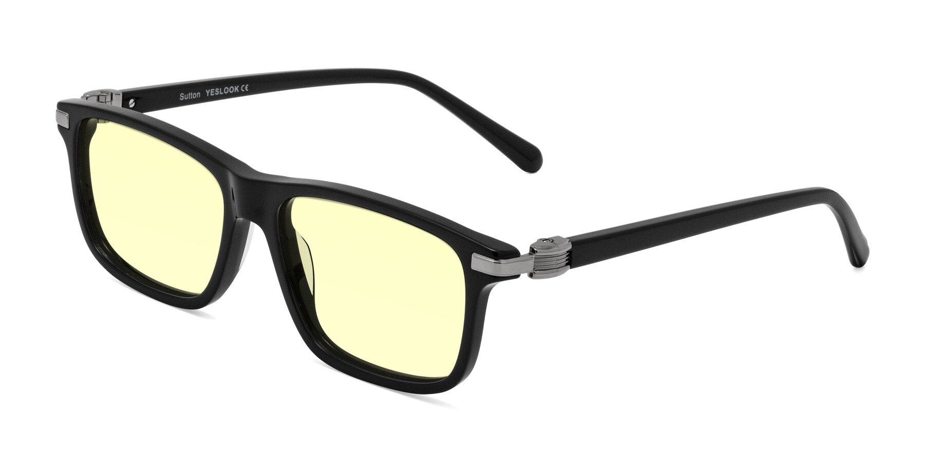Angle of Sutton in Black with Light Yellow Tinted Lenses