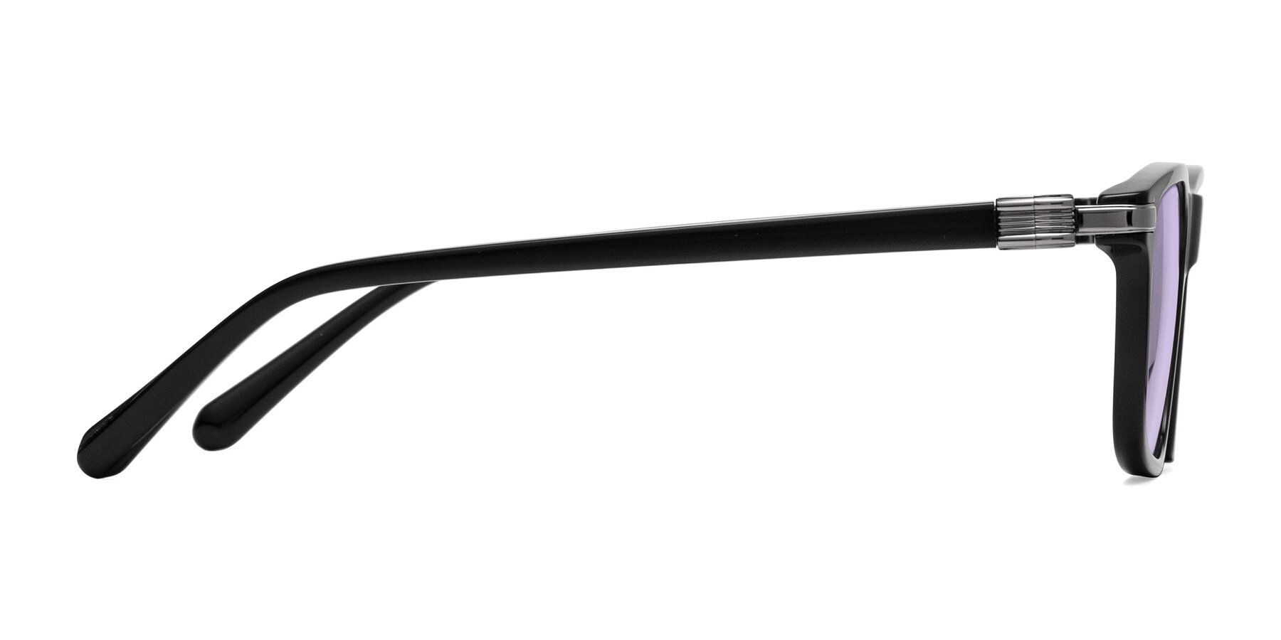 Side of Sutton in Black with Light Purple Tinted Lenses