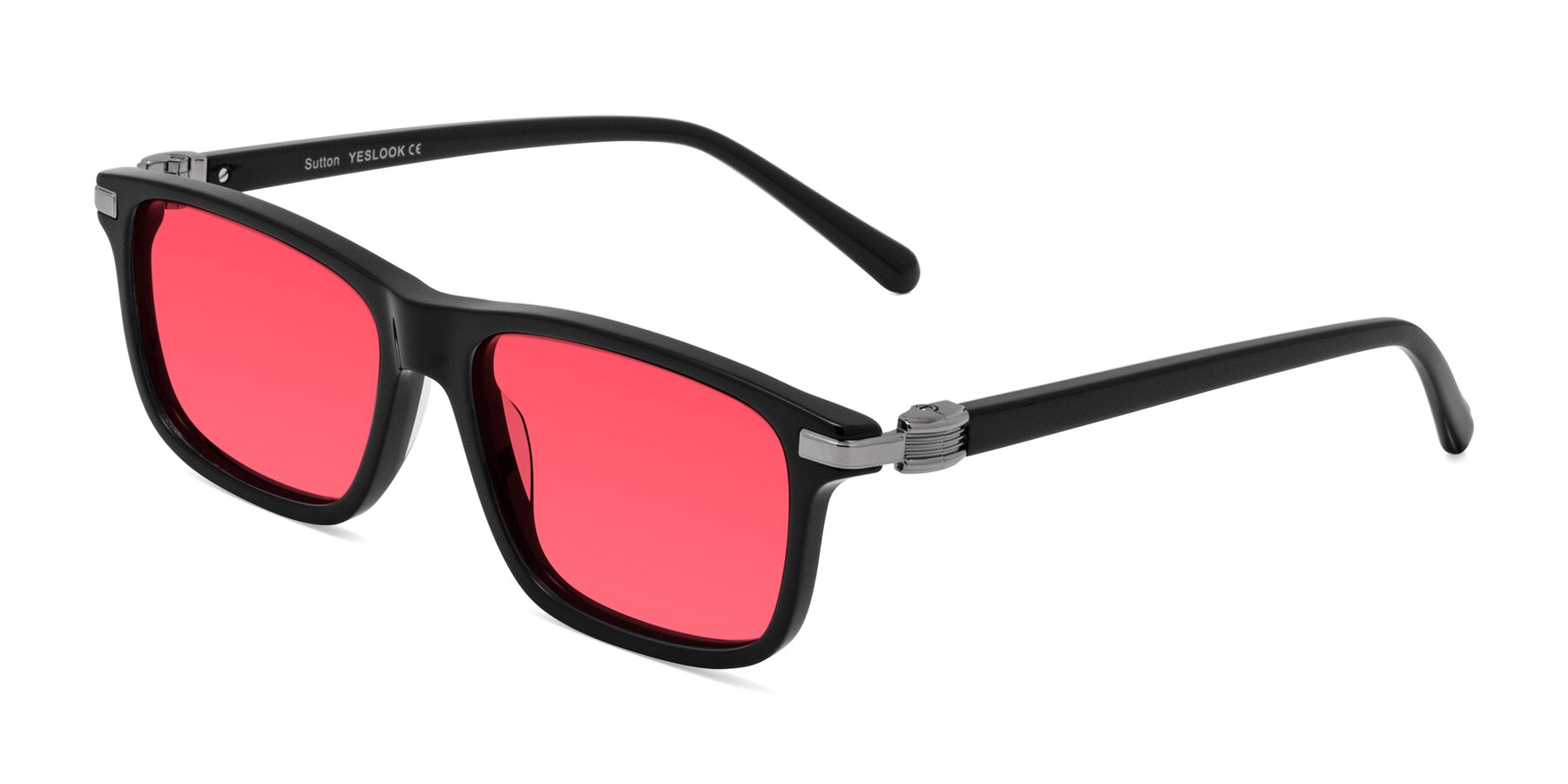 Angle of Sutton in Black with Red Tinted Lenses