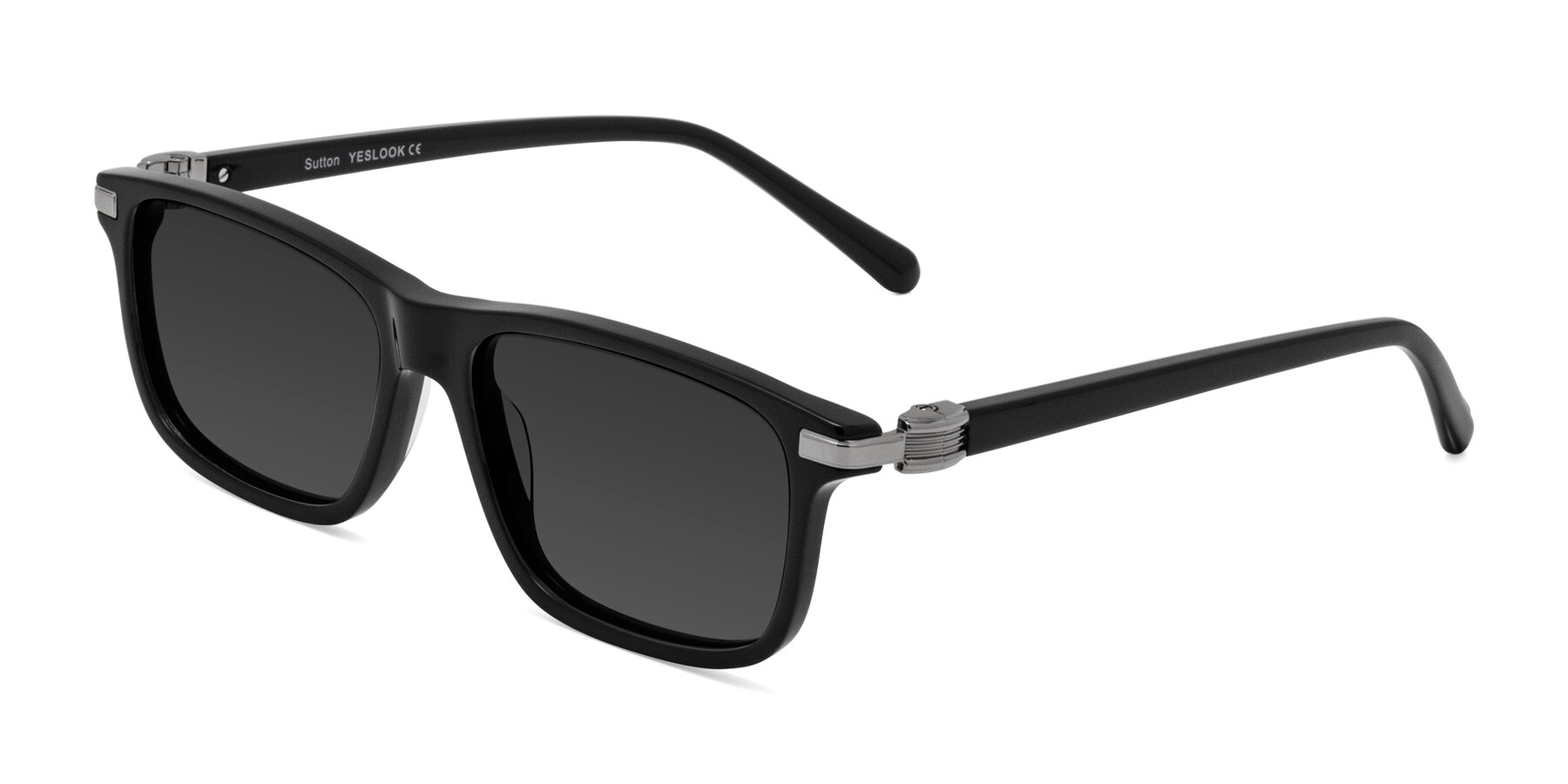 Angle of Sutton in Black with Gray Tinted Lenses