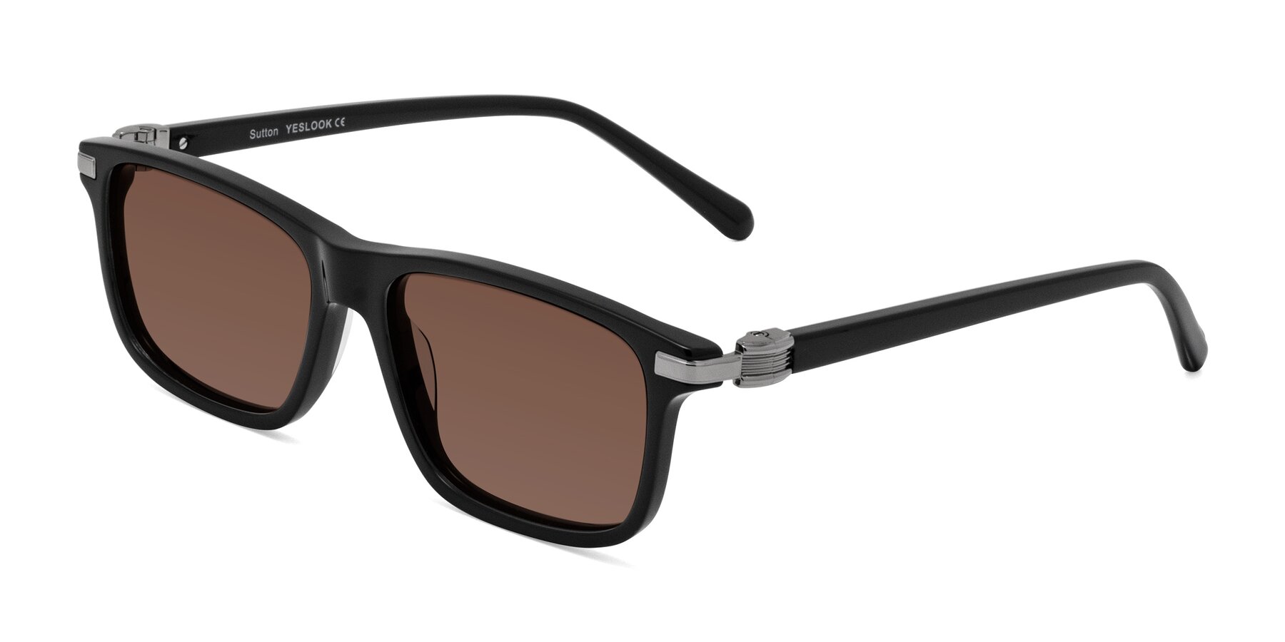 Angle of Sutton in Black with Brown Tinted Lenses