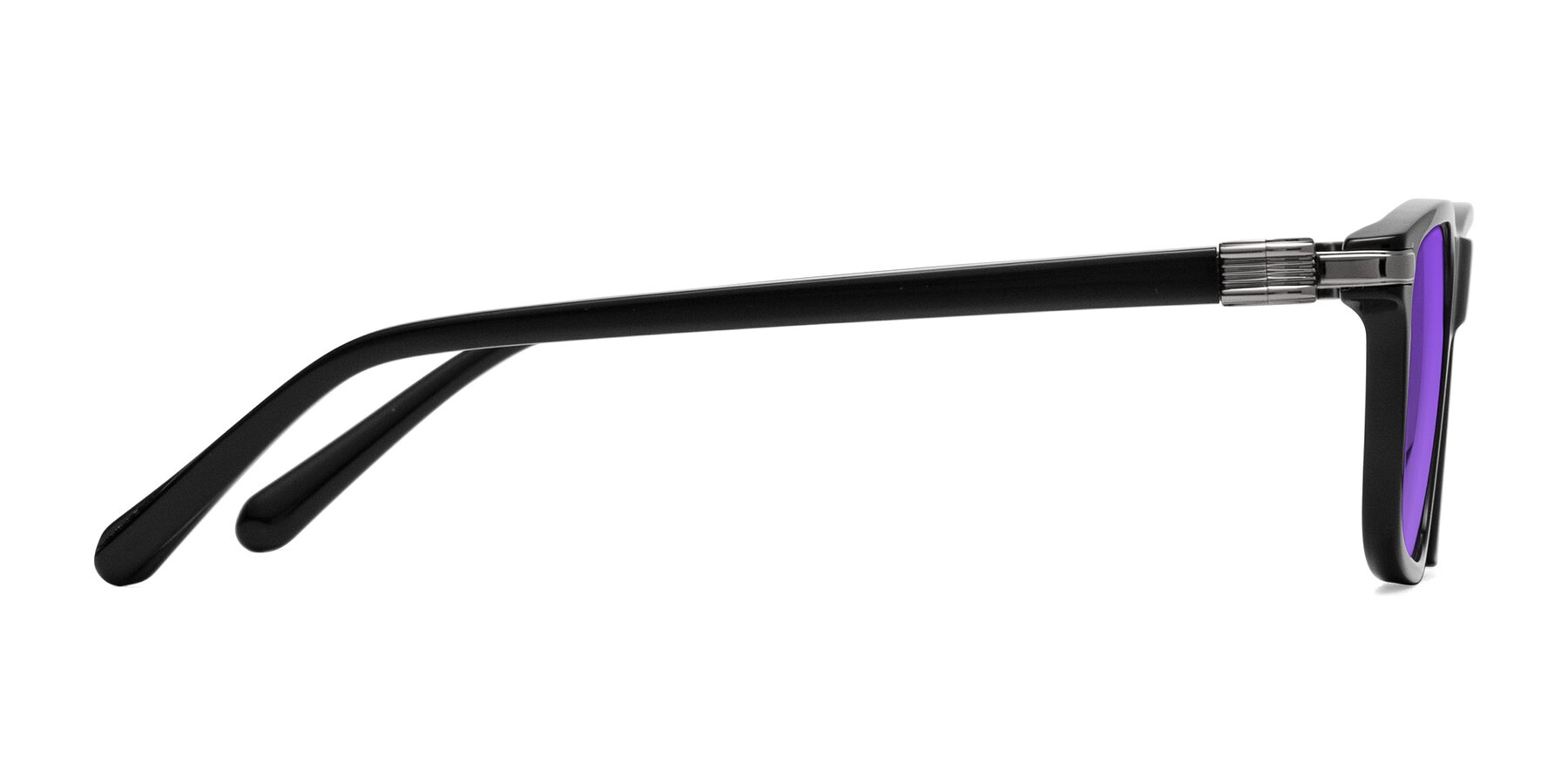 Side of Sutton in Black with Purple Tinted Lenses
