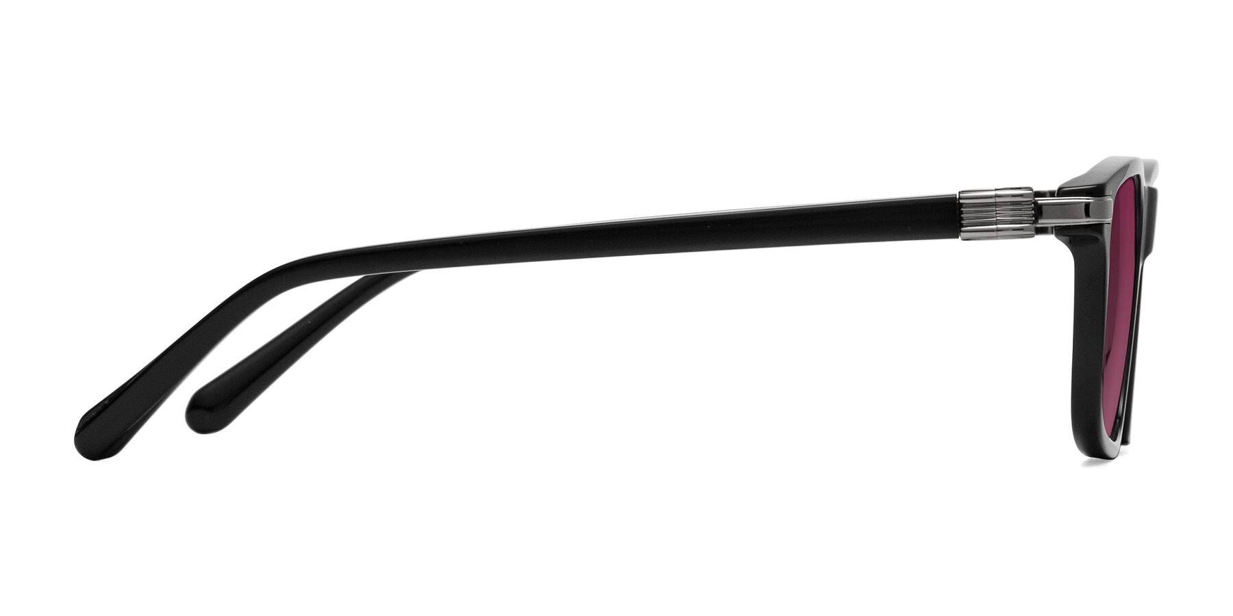 Side of Sutton in Black with Wine Tinted Lenses