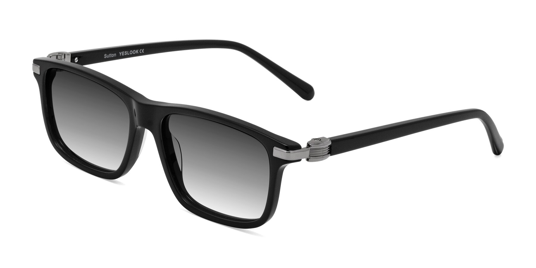 Angle of Sutton in Black with Gray Gradient Lenses