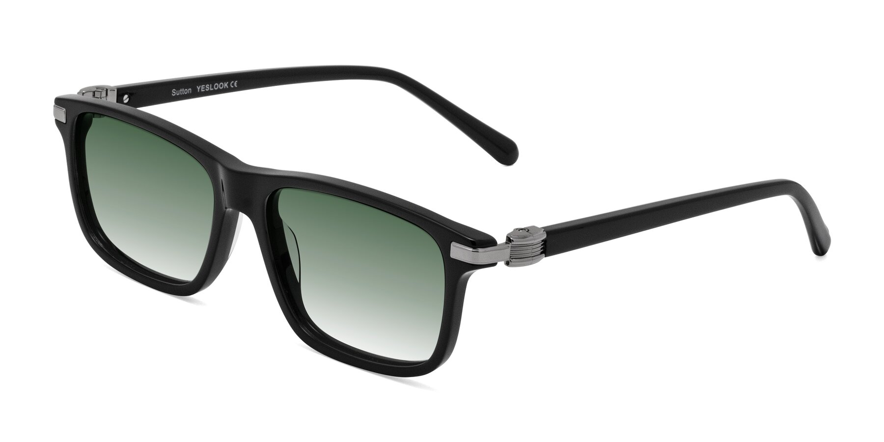 Angle of Sutton in Black with Green Gradient Lenses