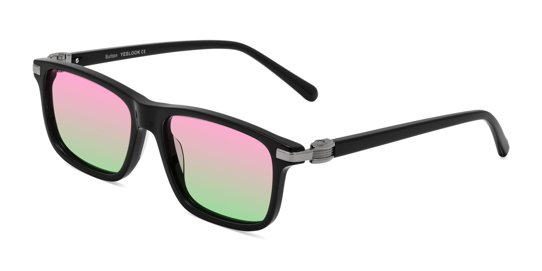 Angle of Sutton in Black with Pink / Green Gradient Lenses