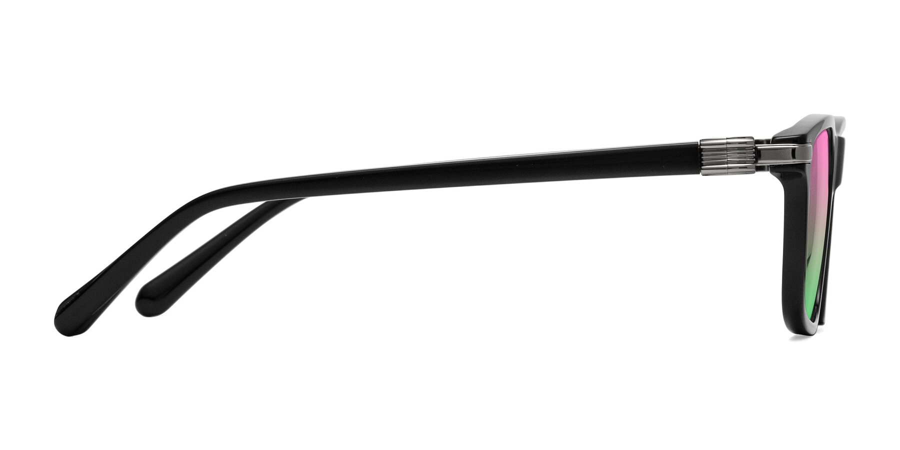 Side of Sutton in Black with Pink / Green Gradient Lenses