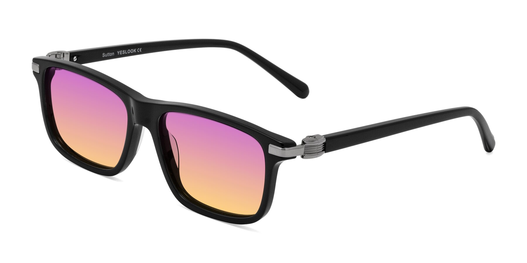 Angle of Sutton in Black with Purple / Yellow Gradient Lenses
