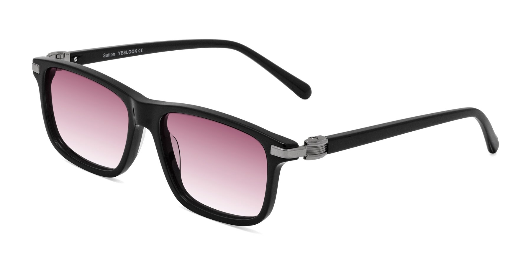 Angle of Sutton in Black with Wine Gradient Lenses