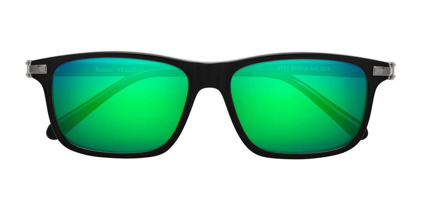 Sutton - Black Flash Mirrored Sunglasses