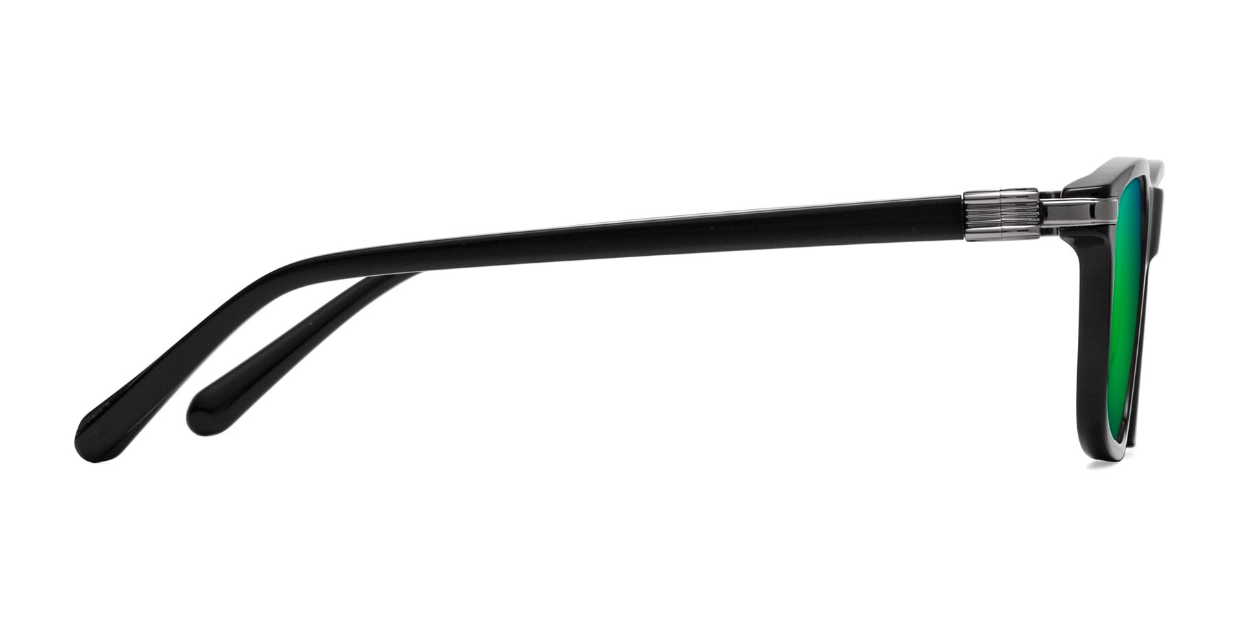 Side of Sutton in Black with Green Mirrored Lenses
