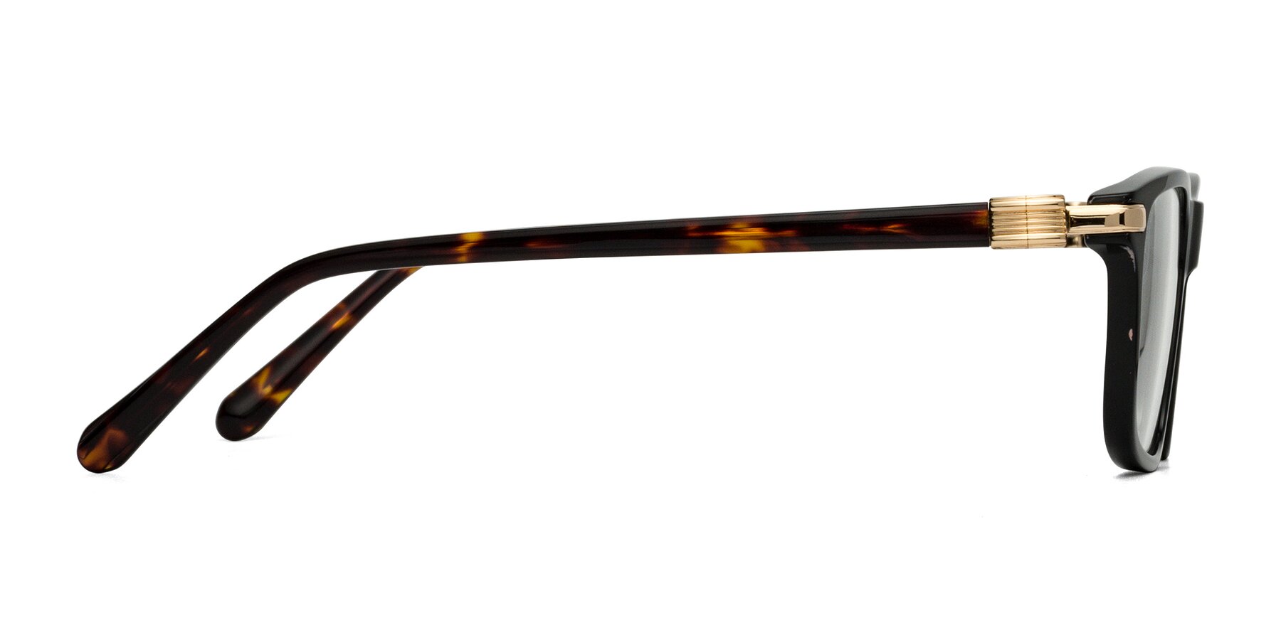 Side of Sutton in Black/Tortoise with Clear Eyeglass Lenses
