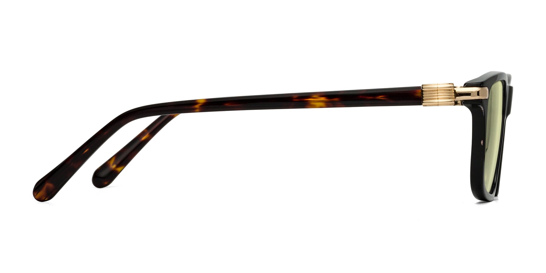 Side of Sutton in Black/Tortoise with Light Yellow Tinted Lenses