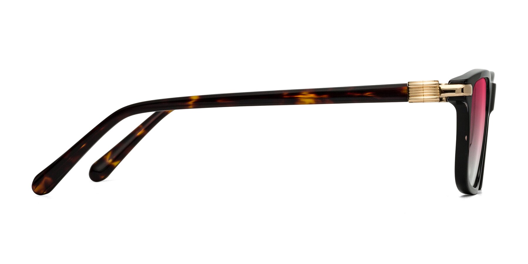 Side of Sutton in Black/Tortoise with Pink Gradient Lenses