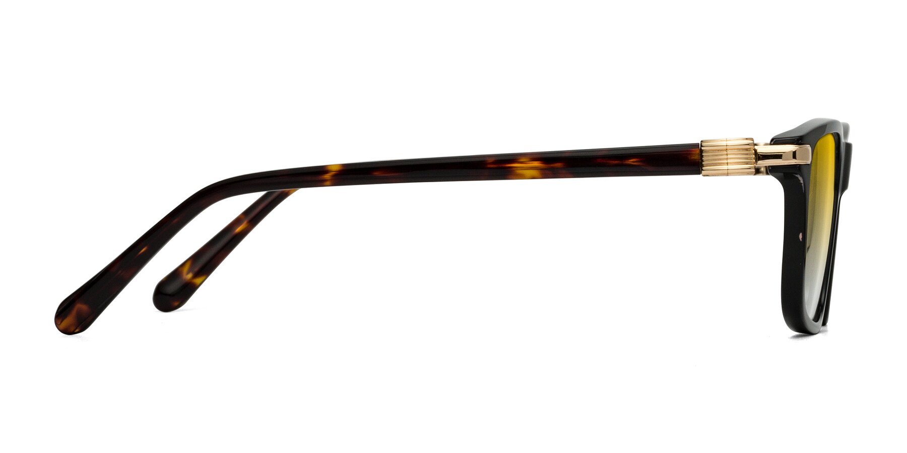 Side of Sutton in Black/Tortoise with Yellow Gradient Lenses
