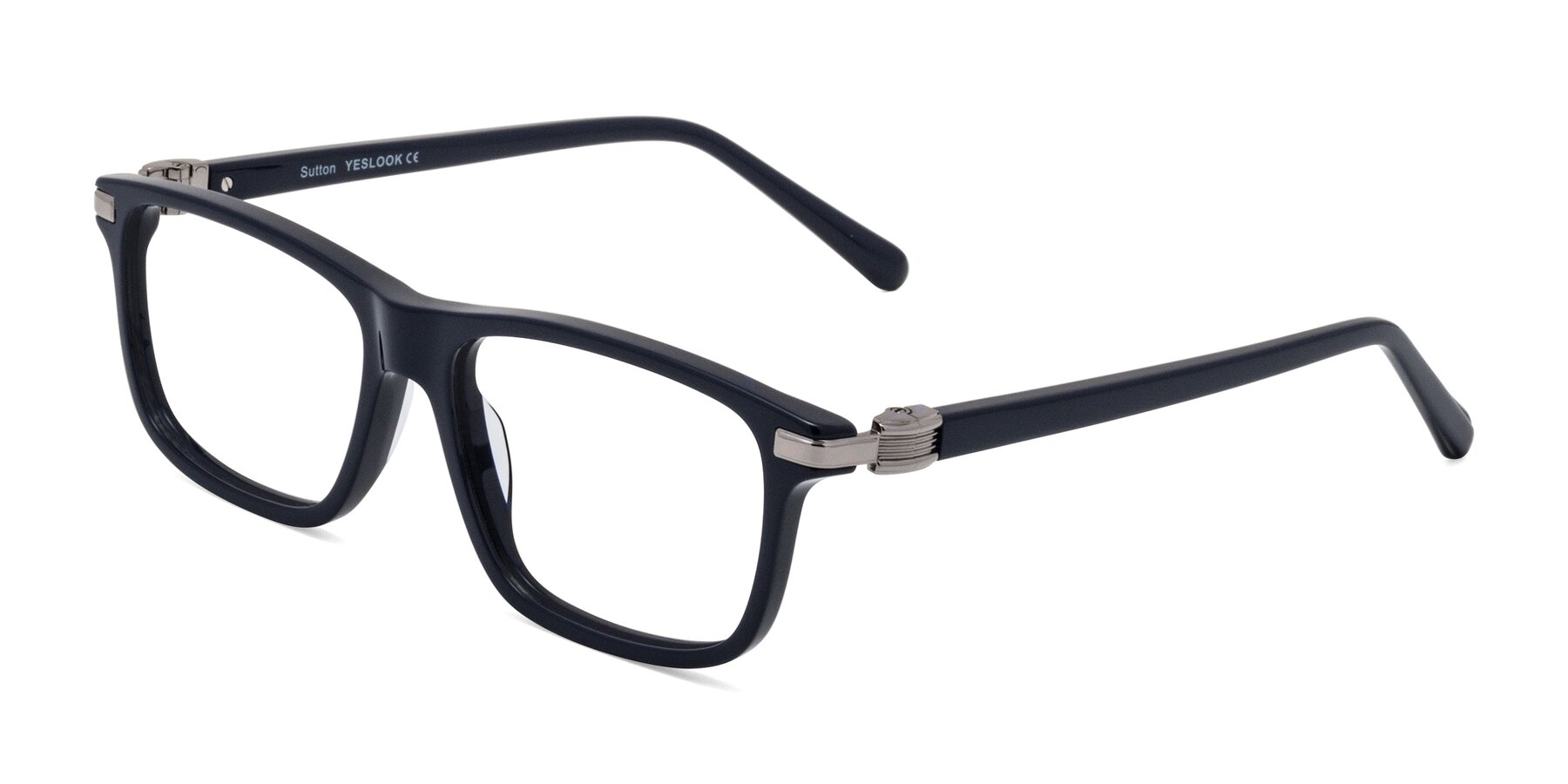 Angle of Sutton in Dark Navy with Clear Eyeglass Lenses