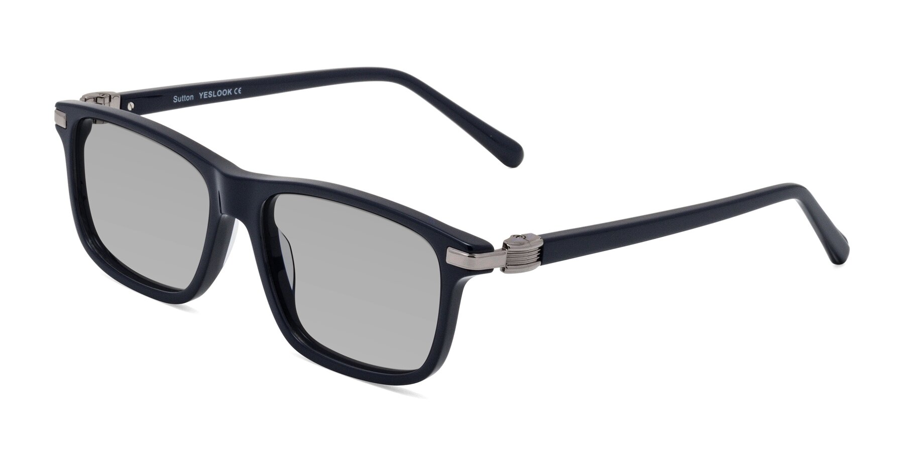Angle of Sutton in Dark Navy with Light Gray Tinted Lenses