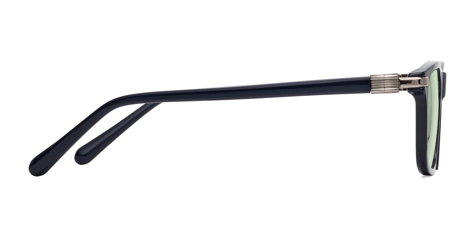 Side of Sutton in Dark Navy with Light Green Tinted Lenses