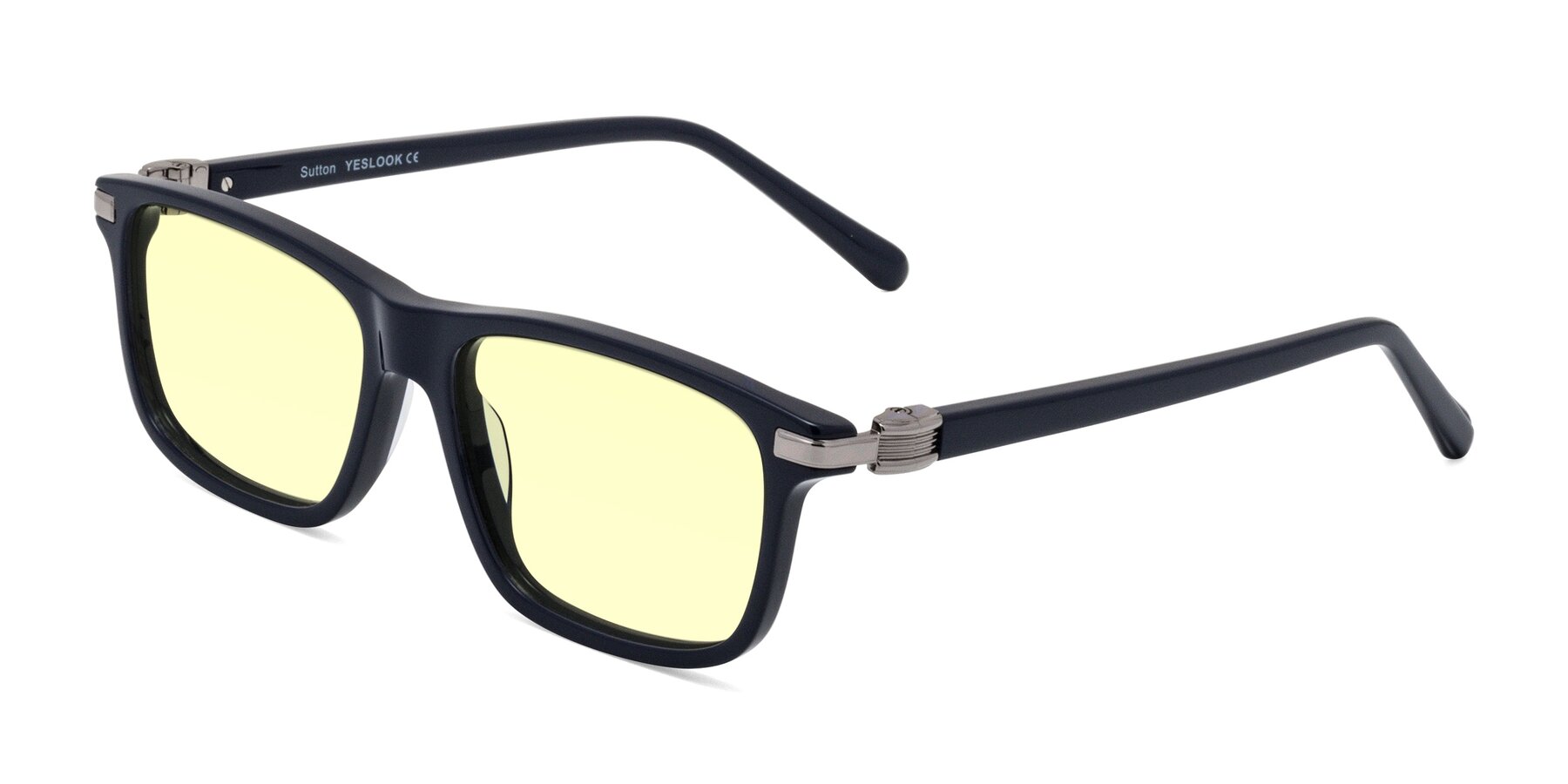 Angle of Sutton in Dark Navy with Light Yellow Tinted Lenses