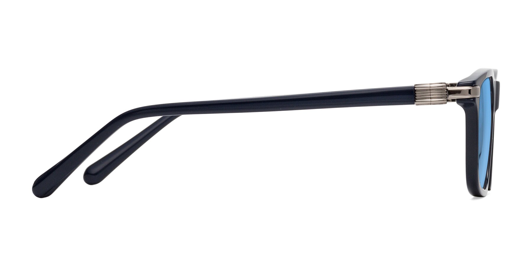 Side of Sutton in Dark Navy with Medium Blue Tinted Lenses
