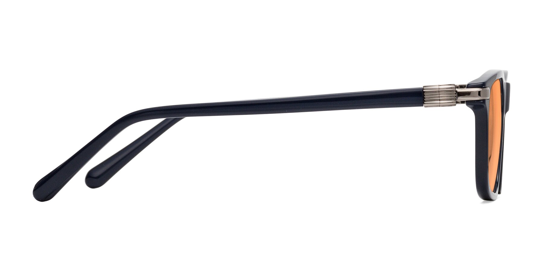 Side of Sutton in Dark Navy with Medium Orange Tinted Lenses
