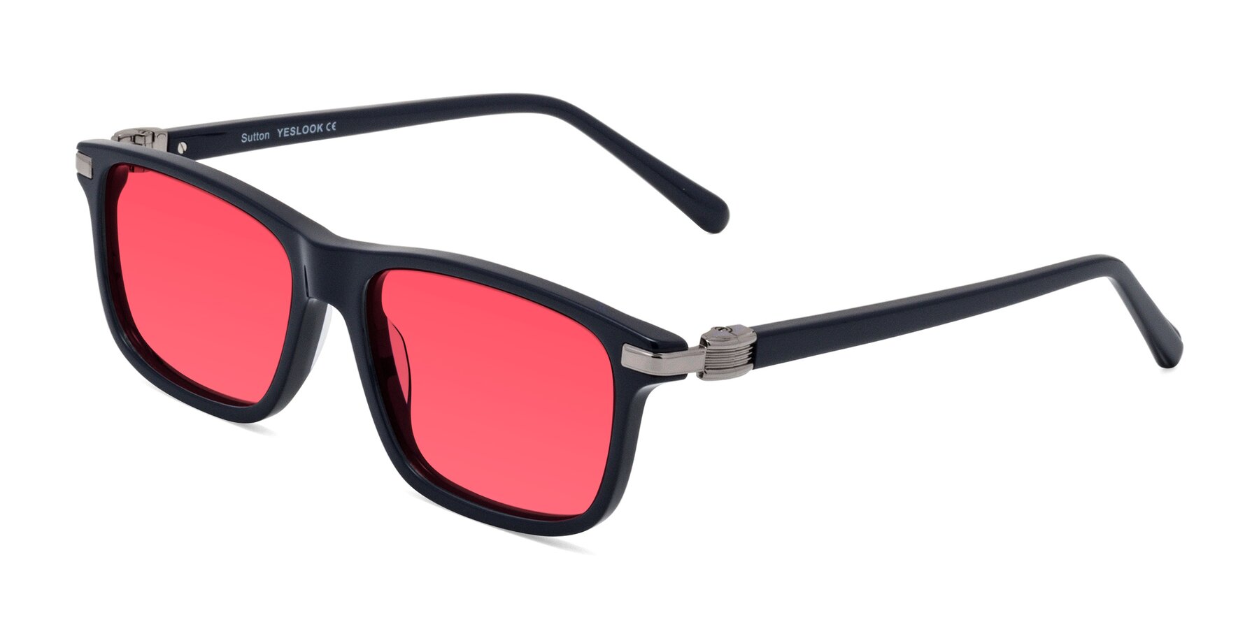Angle of Sutton in Dark Navy with Red Tinted Lenses