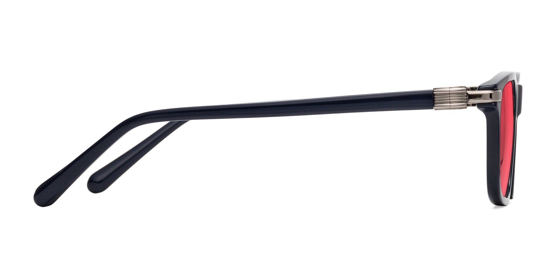Side of Sutton in Dark Navy with Red Tinted Lenses