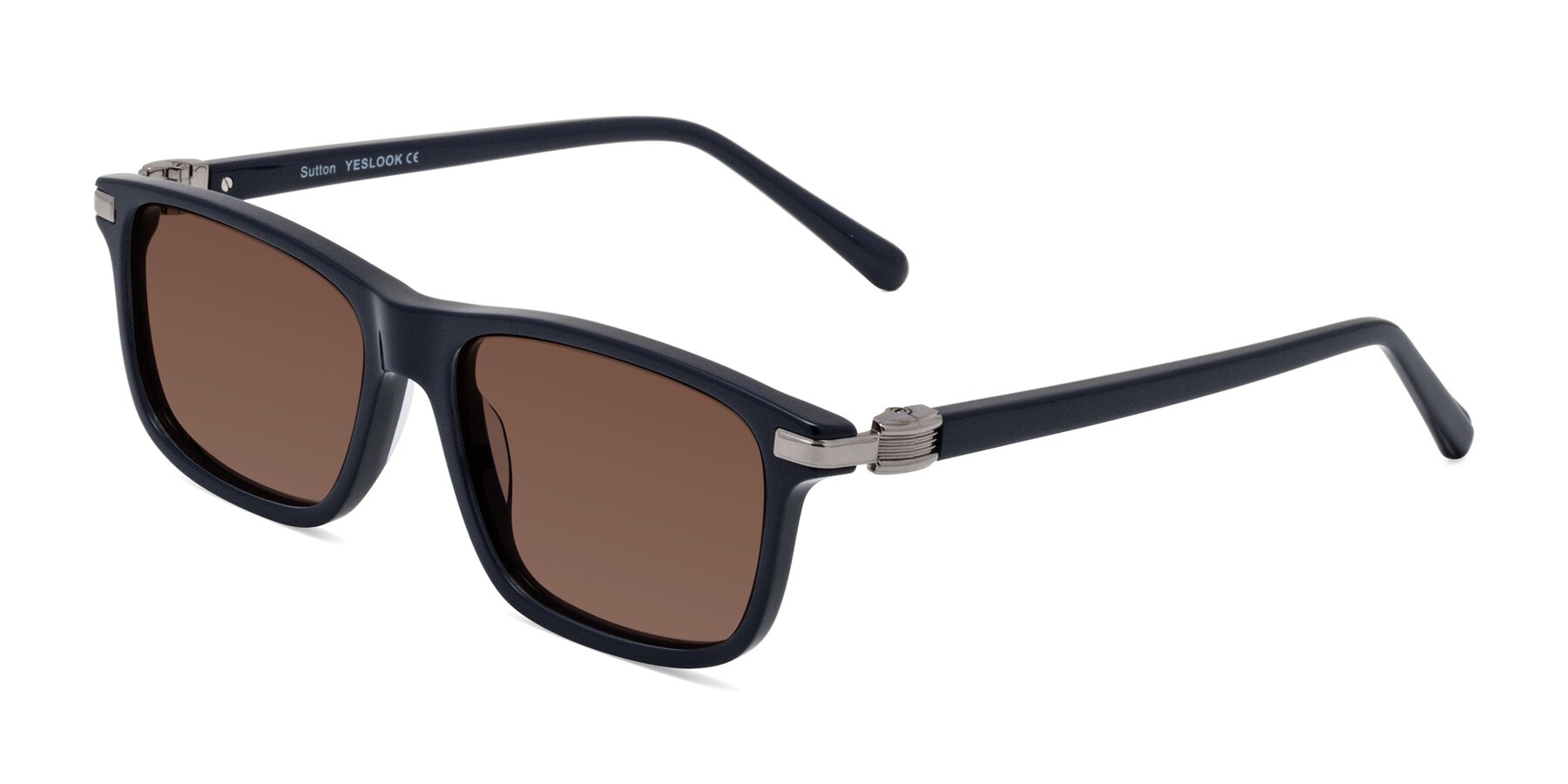 Angle of Sutton in Dark Navy with Brown Tinted Lenses