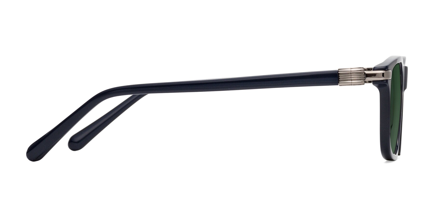 Side of Sutton in Dark Navy with Green Tinted Lenses